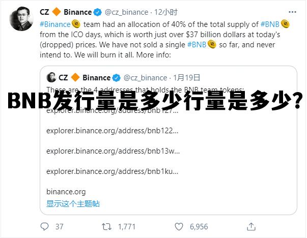 包含BNB发行量是多少行量是多少？的词条